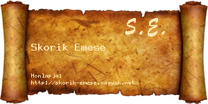 Skorik Emese névjegykártya